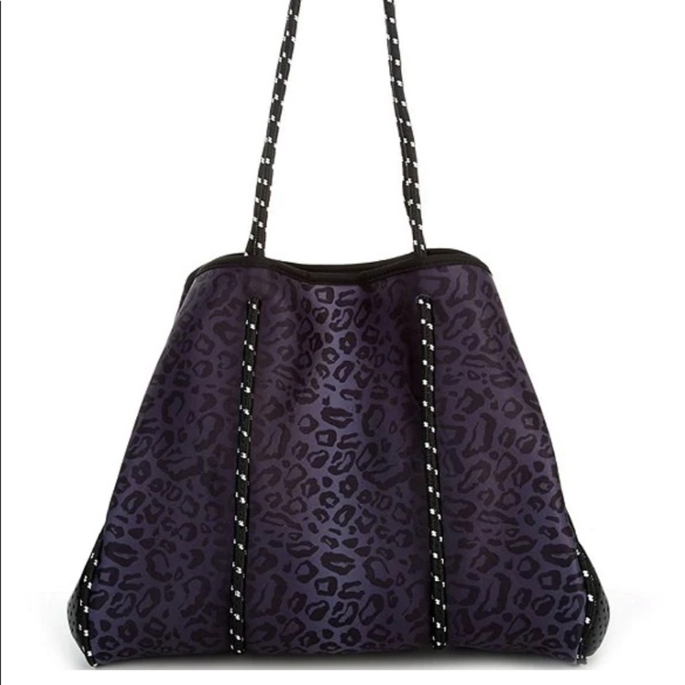 Parker & Hyde Neoprene black leopard tote bag
